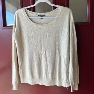 American Eagle Outfitters Light Beige Scoop Neck Sweater